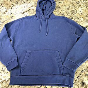 Size Large Hollister Mens Pullover Sweater Hoodie Tapered Blue Comfy VN